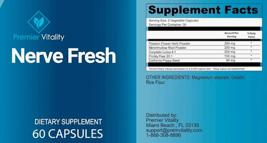Nerve Fresh Kosttilskuddfakta